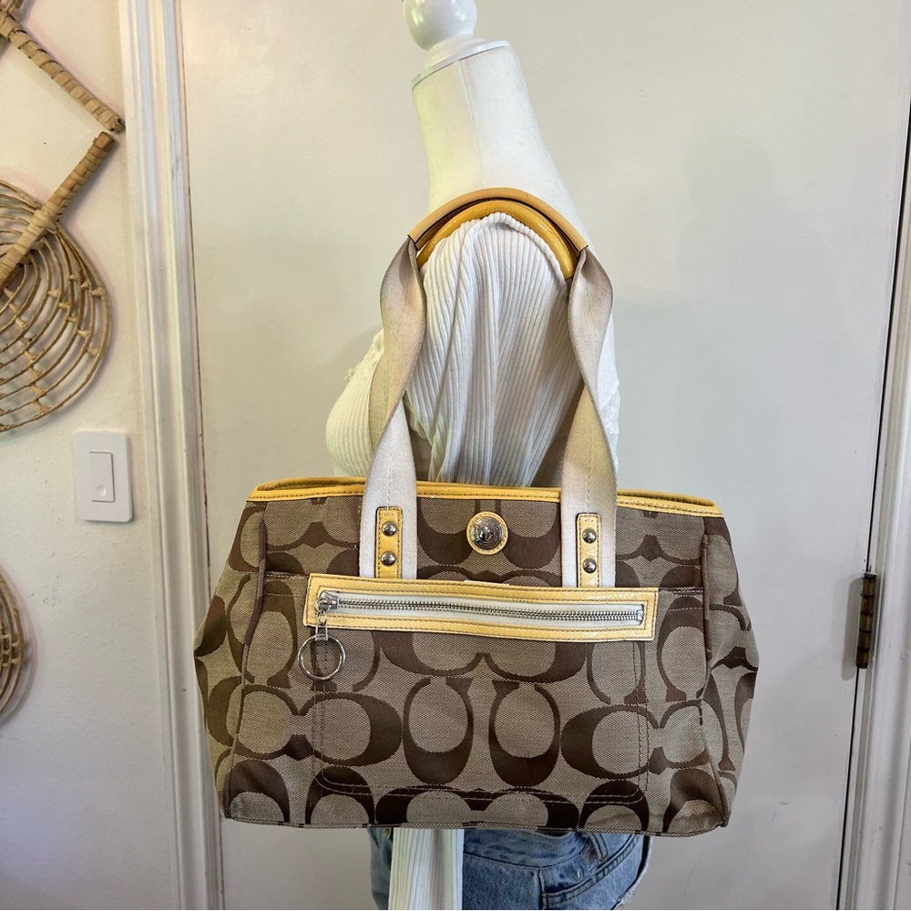 Coach Brown and Yellow Shoulder Bag